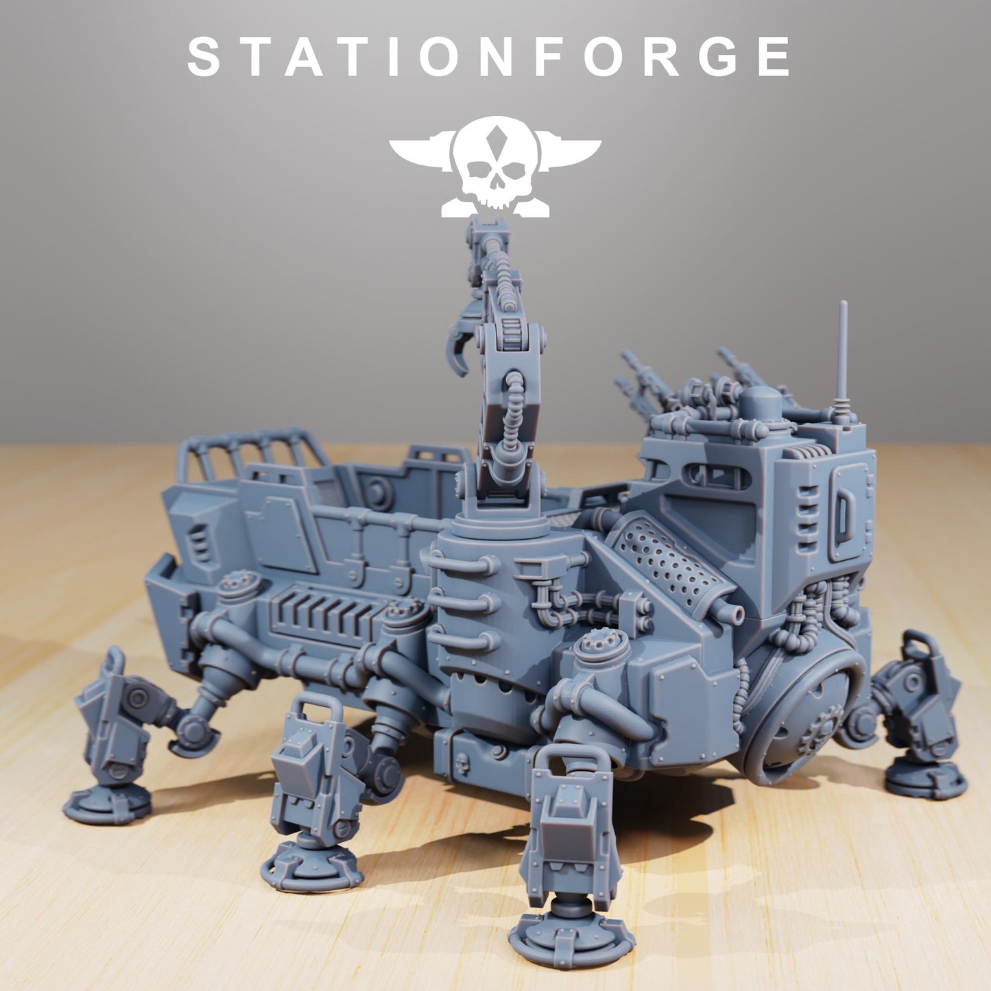 Scavenger Transport Tank | Station Forge | Wargaming Miniature | Grimdark Future | Sci-fi Commander of Robots | Scavenger Champion