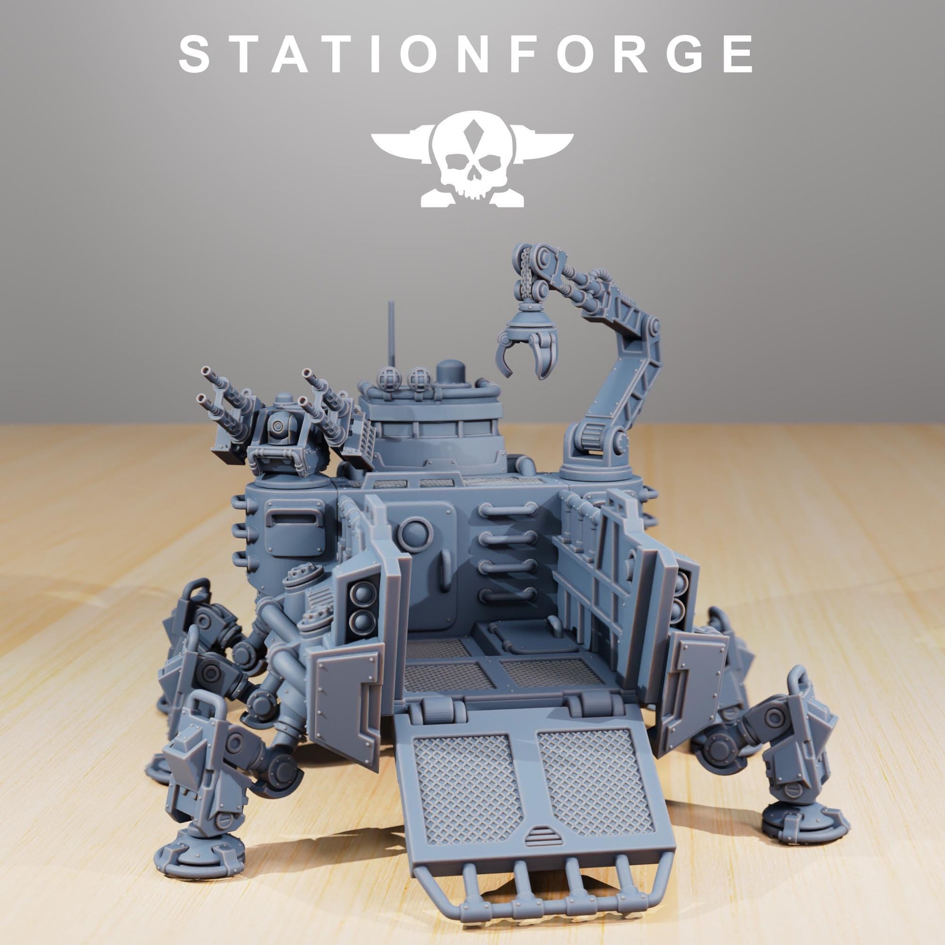 Scavenger Transport Tank | Station Forge | Wargaming Miniature | Grimdark Future | Sci-fi Commander of Robots | Scavenger Champion