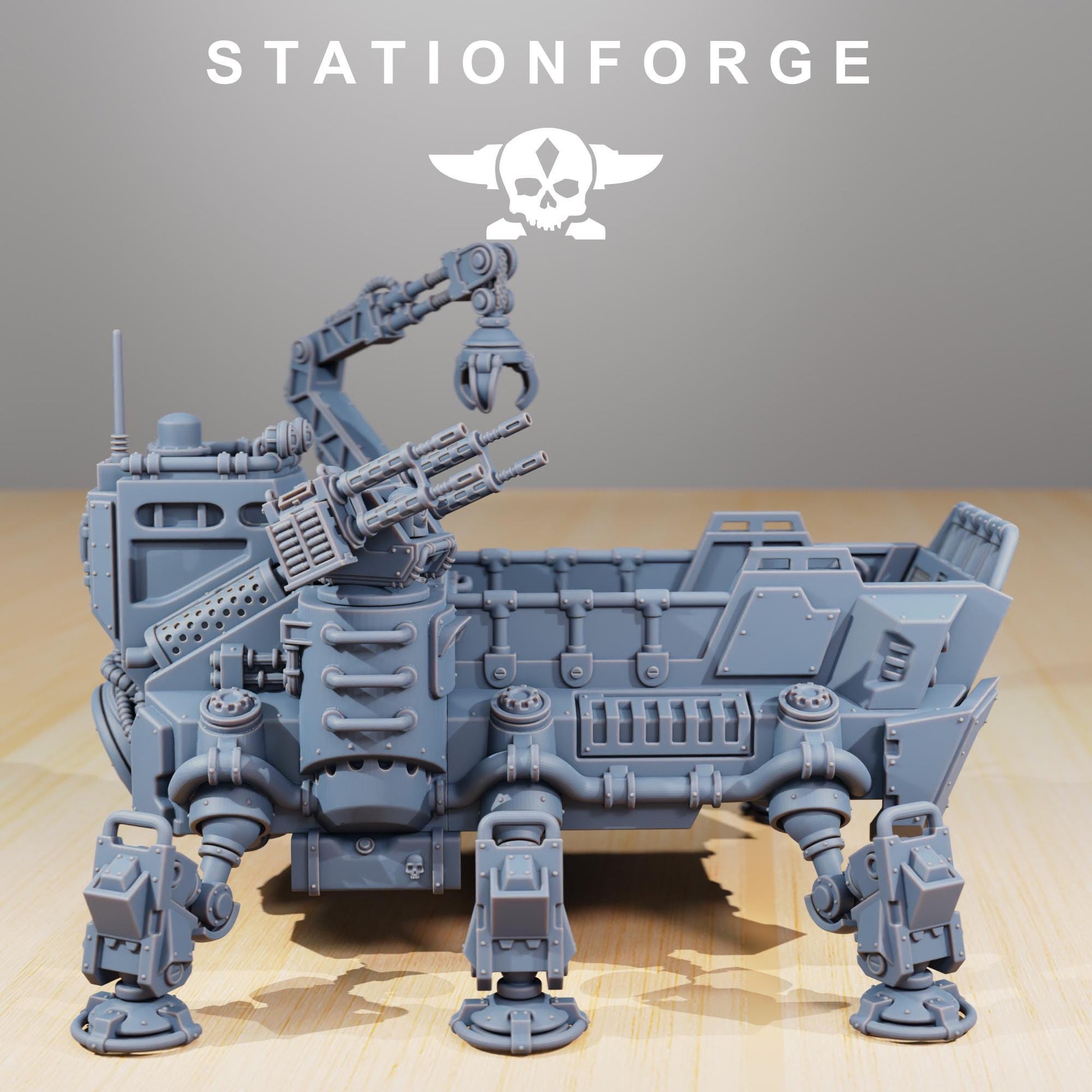 Scavenger Transport Tank | Station Forge | Wargaming Miniature | Grimdark Future | Sci-fi Commander of Robots | Scavenger Champion