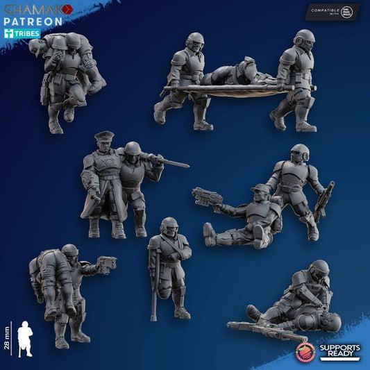 Freedom Guard Wounded | Ghamak | 3D Printed | 28mm | Wargaming | One Page rules Imperial Proxy