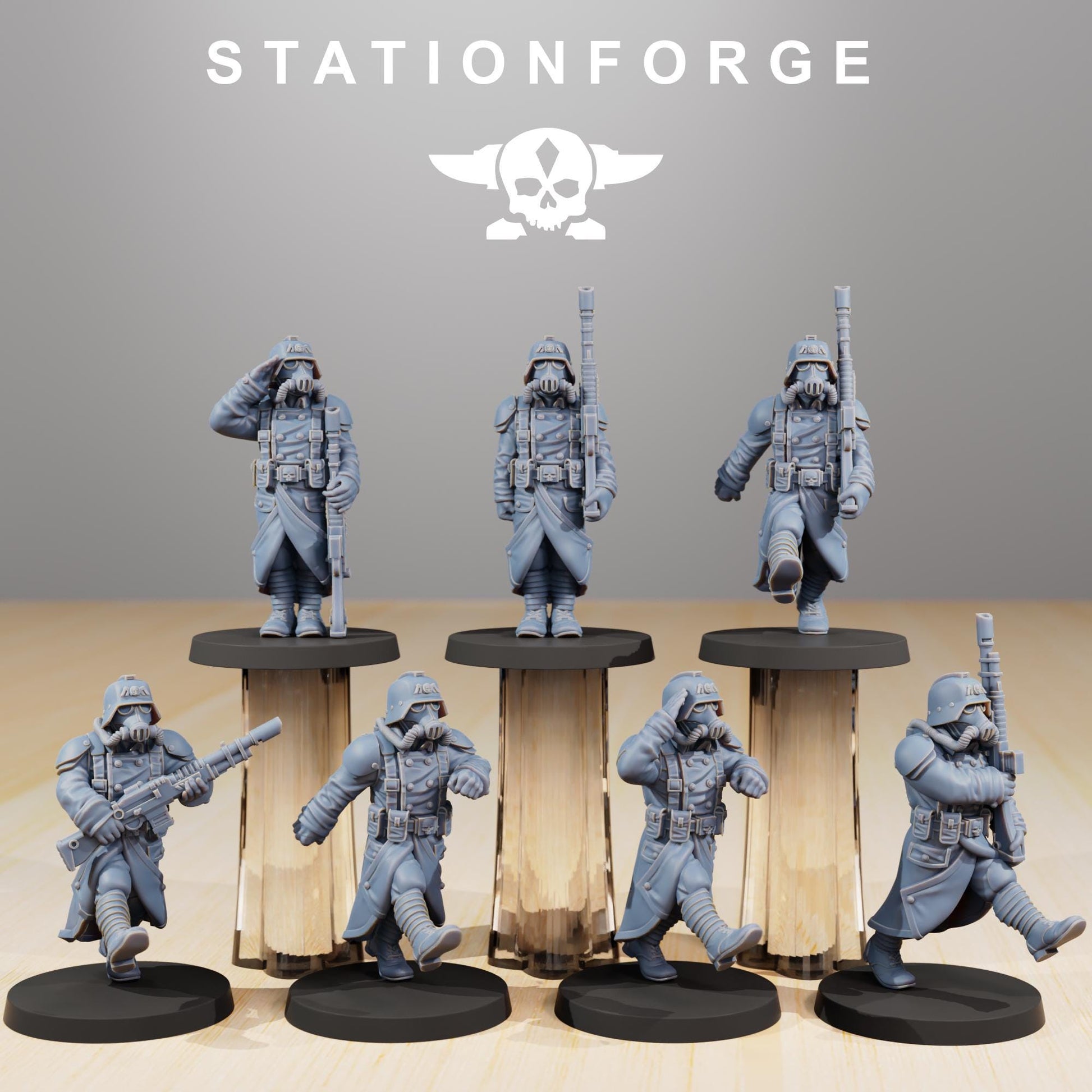 GrimGuard Marching Poses | Station Forge | Marines | Wargaming | Infantry | Soldiers