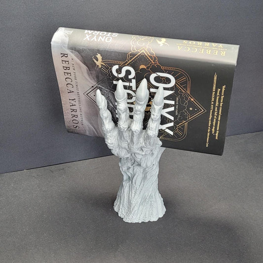 Death’s Grasp Skeletal Book Holder – Gothic 3D Printed Hand Stand for Books, Grimoires, Journals, Spellbooks & RPG Rulebooks – Horror Decor