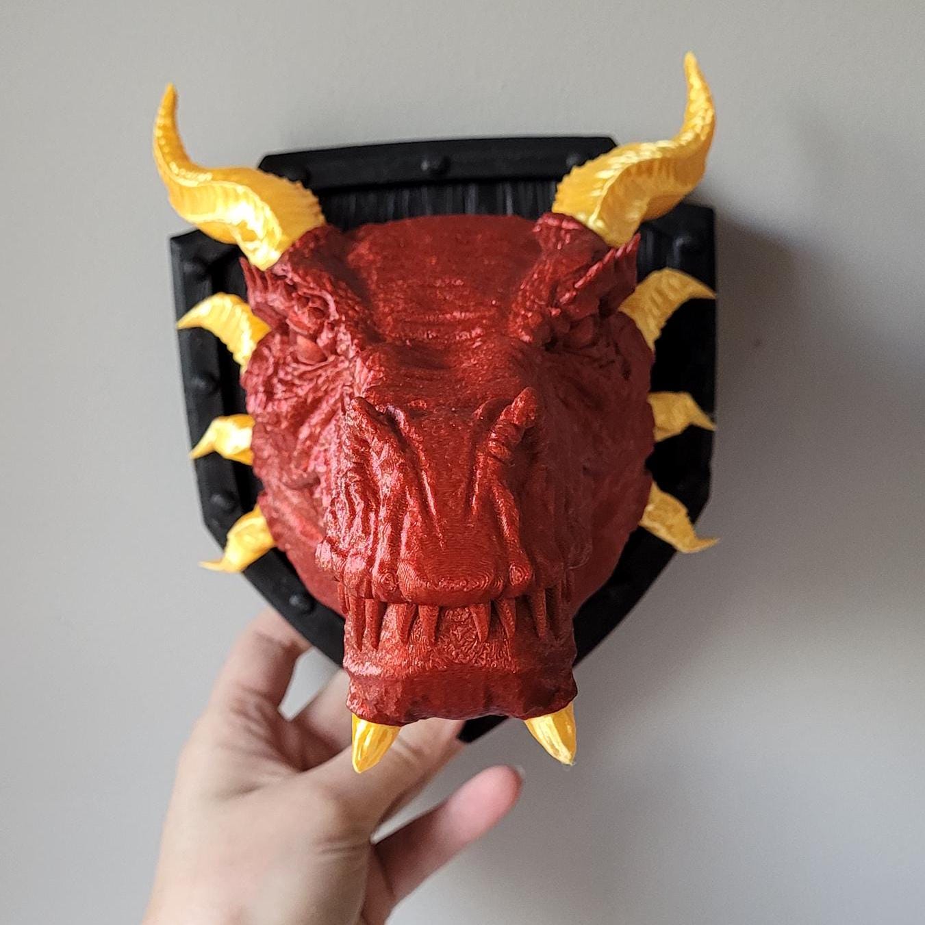 Epic Dragon Head Wall Mount - Unique Fantasy Decor, Mythical Creature Sculpture, Dragon Wall Art for Home, Office, Game Room, or Man Cave