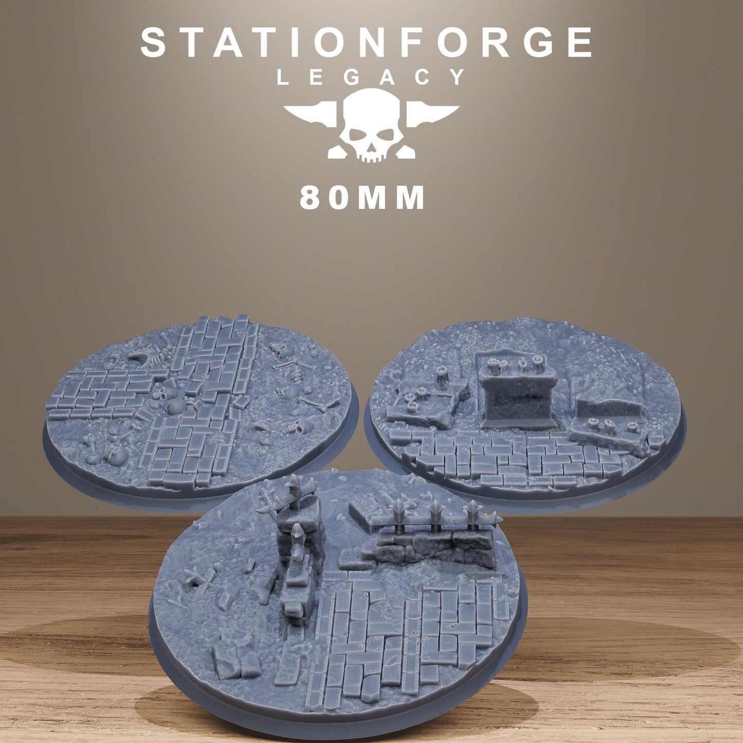 Gothic Bases – 3D Printed Resin Miniature Bases for DnD, TTRPGs, Wargaming | 25mm, 32mm, 40mm+ | Handmade & Solar-Powered
