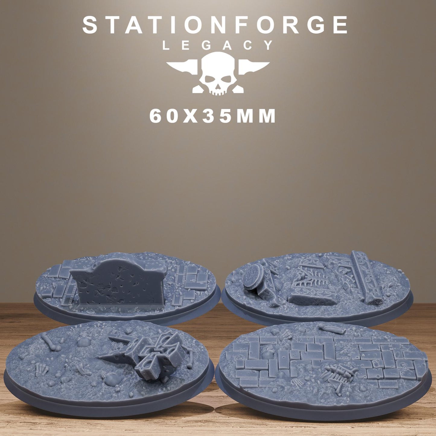 Gothic Bases – 3D Printed Resin Miniature Bases for DnD, TTRPGs, Wargaming | 25mm, 32mm, 40mm+ | Handmade & Solar-Powered