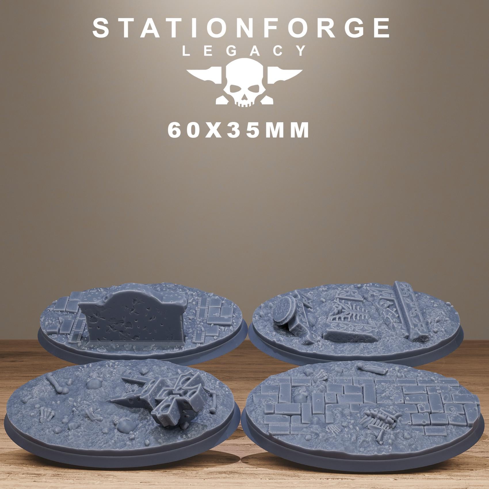 Gothic Bases – 3D Printed Resin Miniature Bases for DnD, TTRPGs, Wargaming | 25mm, 32mm, 40mm+ | Handmade & Solar-Powered