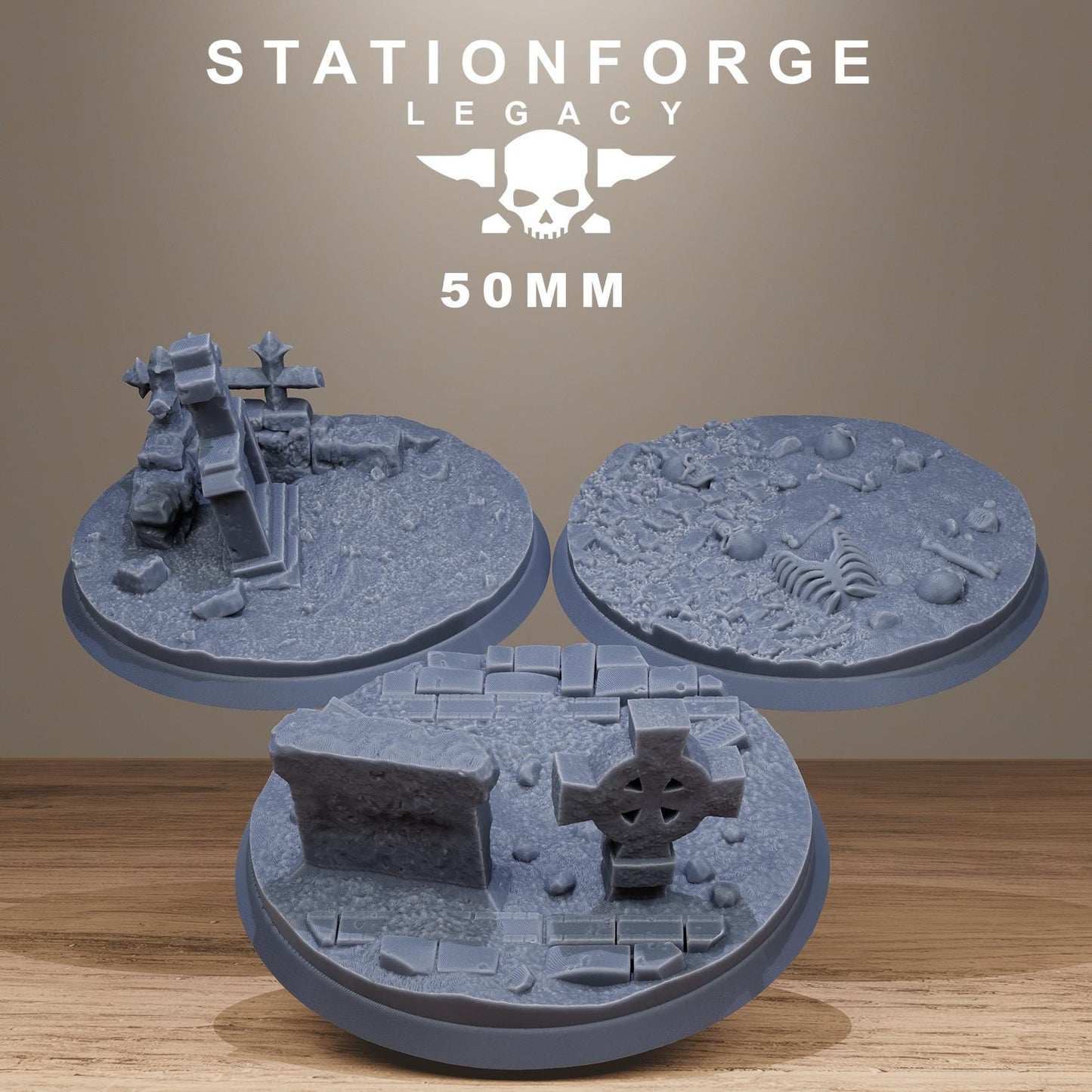 Gothic Bases – 3D Printed Resin Miniature Bases for DnD, TTRPGs, Wargaming | 25mm, 32mm, 40mm+ | Handmade & Solar-Powered