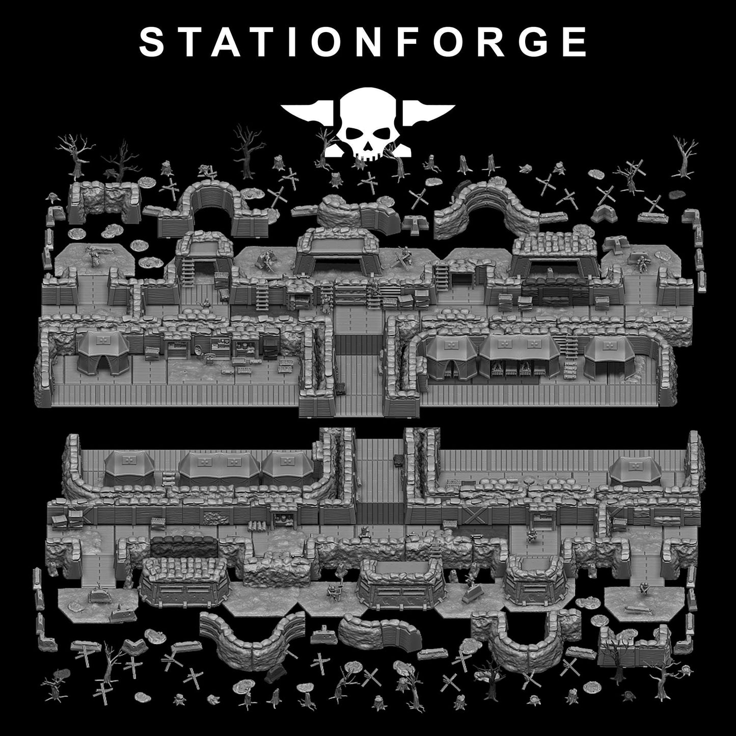 GrimGuard Trench Terrain | Station Forge | Wargaming Terrain | Scatter Terrain