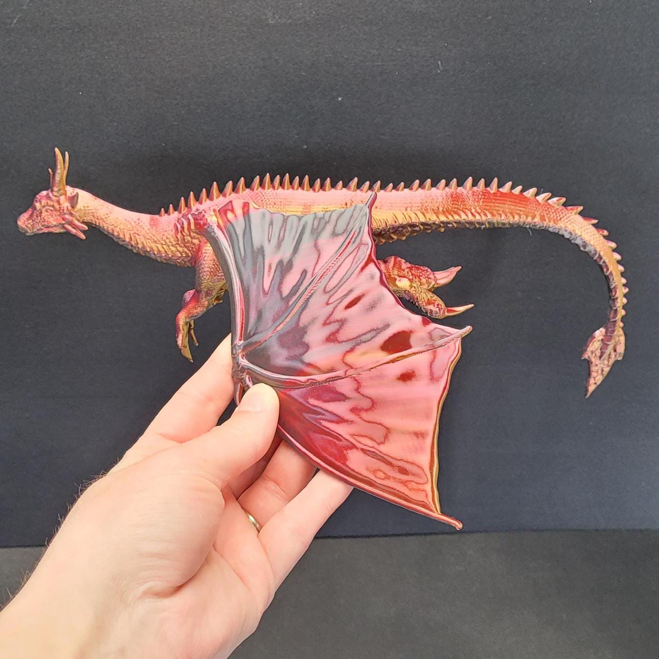 3D Printed Flying Dragon Wall Art – Fantasy Home Decor | Custom Colors | D&D, RPG, Gamer Room, Mythical Creature Gift | Dragon Sculpture