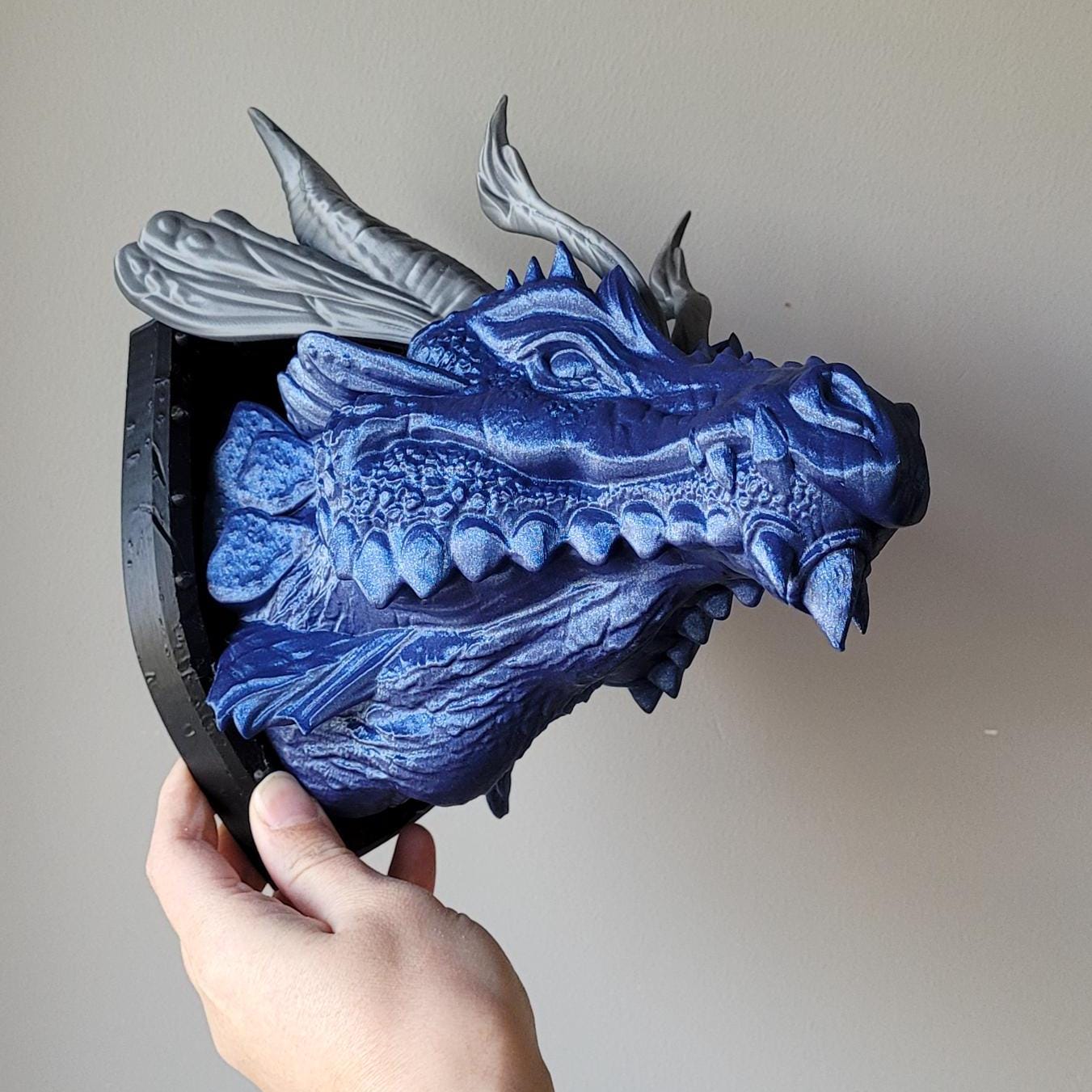 Epic Dragon Head Wall Mount - Unique Fantasy Decor, Mythical Creature Sculpture, Dragon Wall Art for Home, Office, Game Room, or Man Cave
