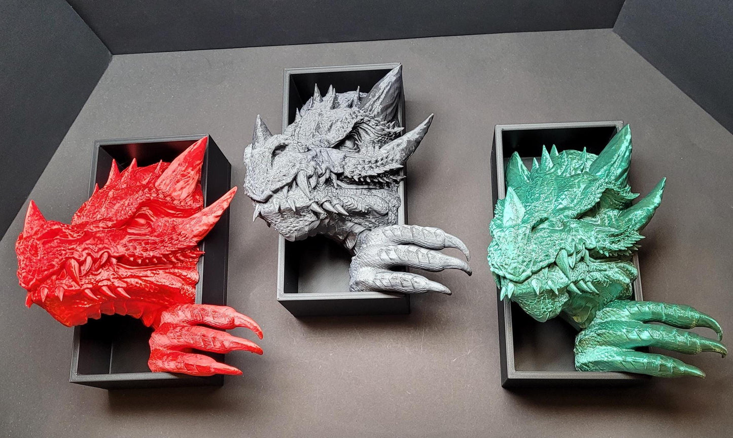 Dragon Emerging Book Nook | 3D Printed Fantasy Bookshelf Insert | Handmade Dragon Cave Diorama | Unique Gift for Book Lovers