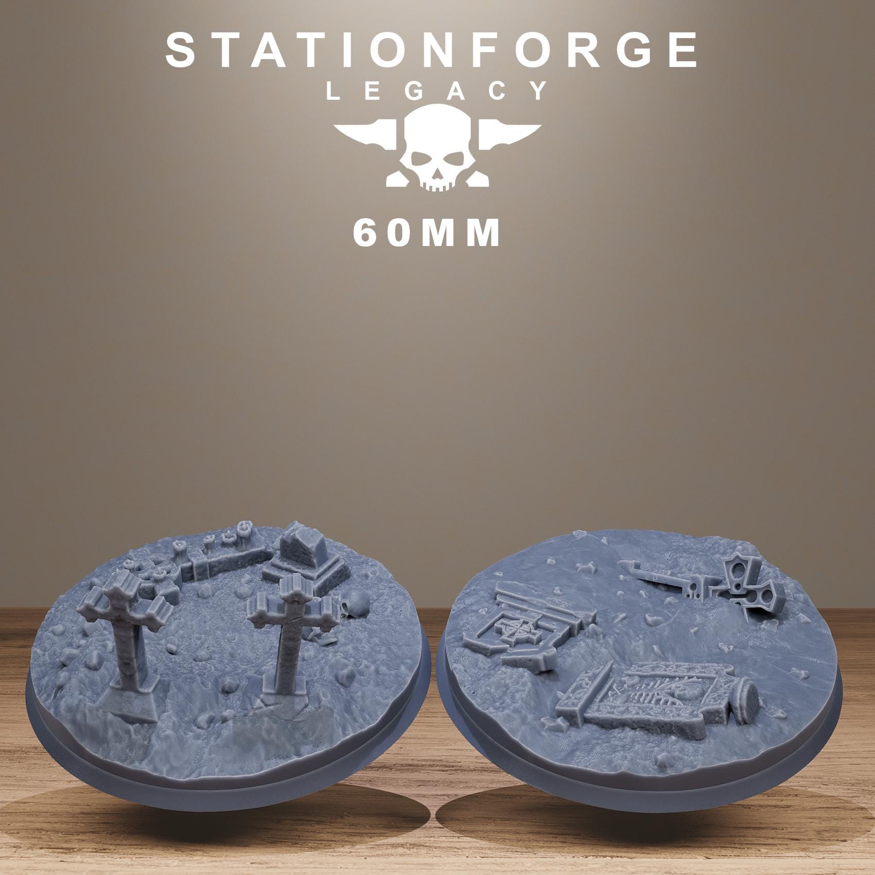 Gothic Bases – 3D Printed Resin Miniature Bases for DnD, TTRPGs, Wargaming | 25mm, 32mm, 40mm+ | Handmade & Solar-Powered