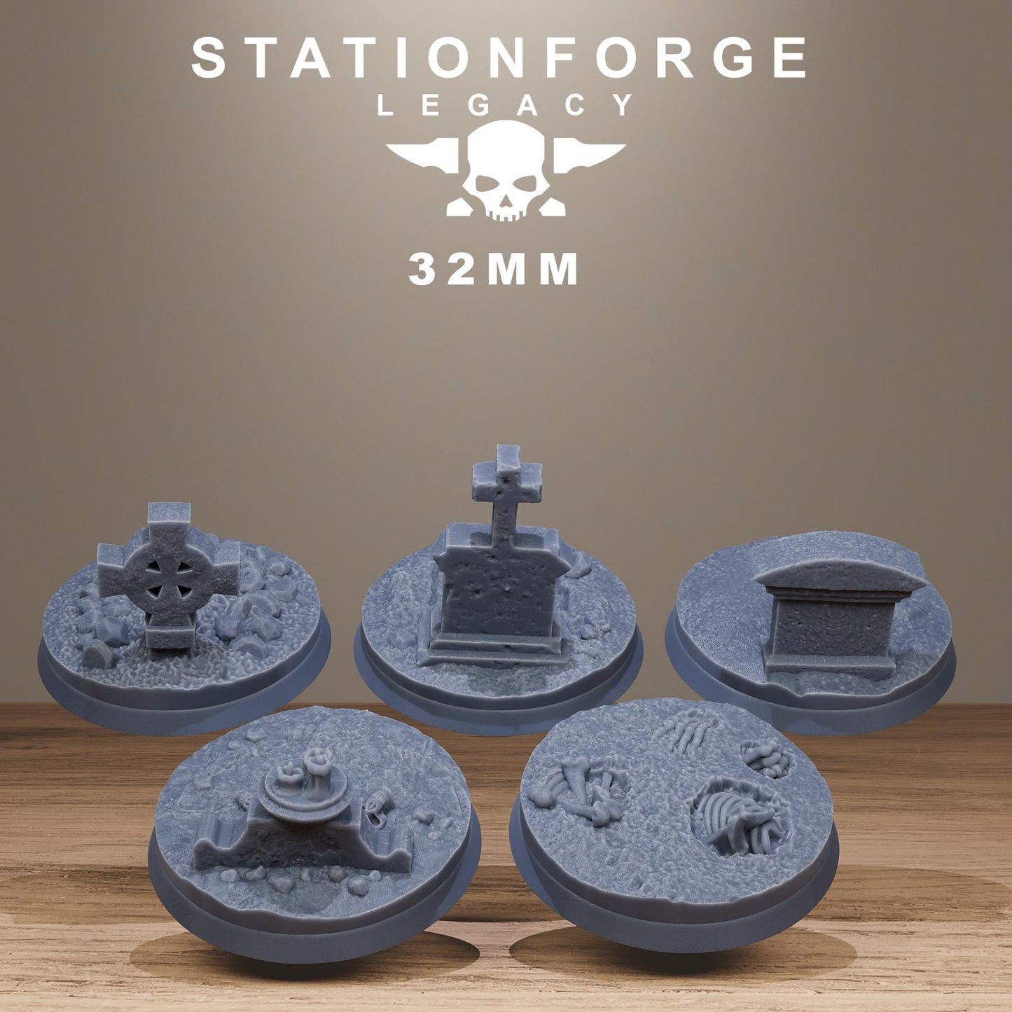 Gothic Bases – 3D Printed Resin Miniature Bases for DnD, TTRPGs, Wargaming | 25mm, 32mm, 40mm+ | Handmade & Solar-Powered