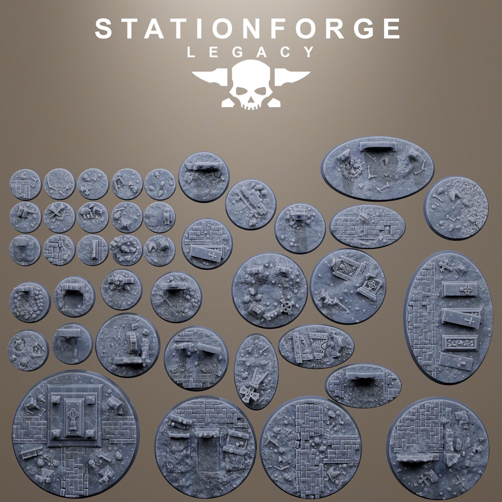 Gothic Bases – 3D Printed Resin Miniature Bases for DnD, TTRPGs, Wargaming | 25mm, 32mm, 40mm+ | Handmade & Solar-Powered