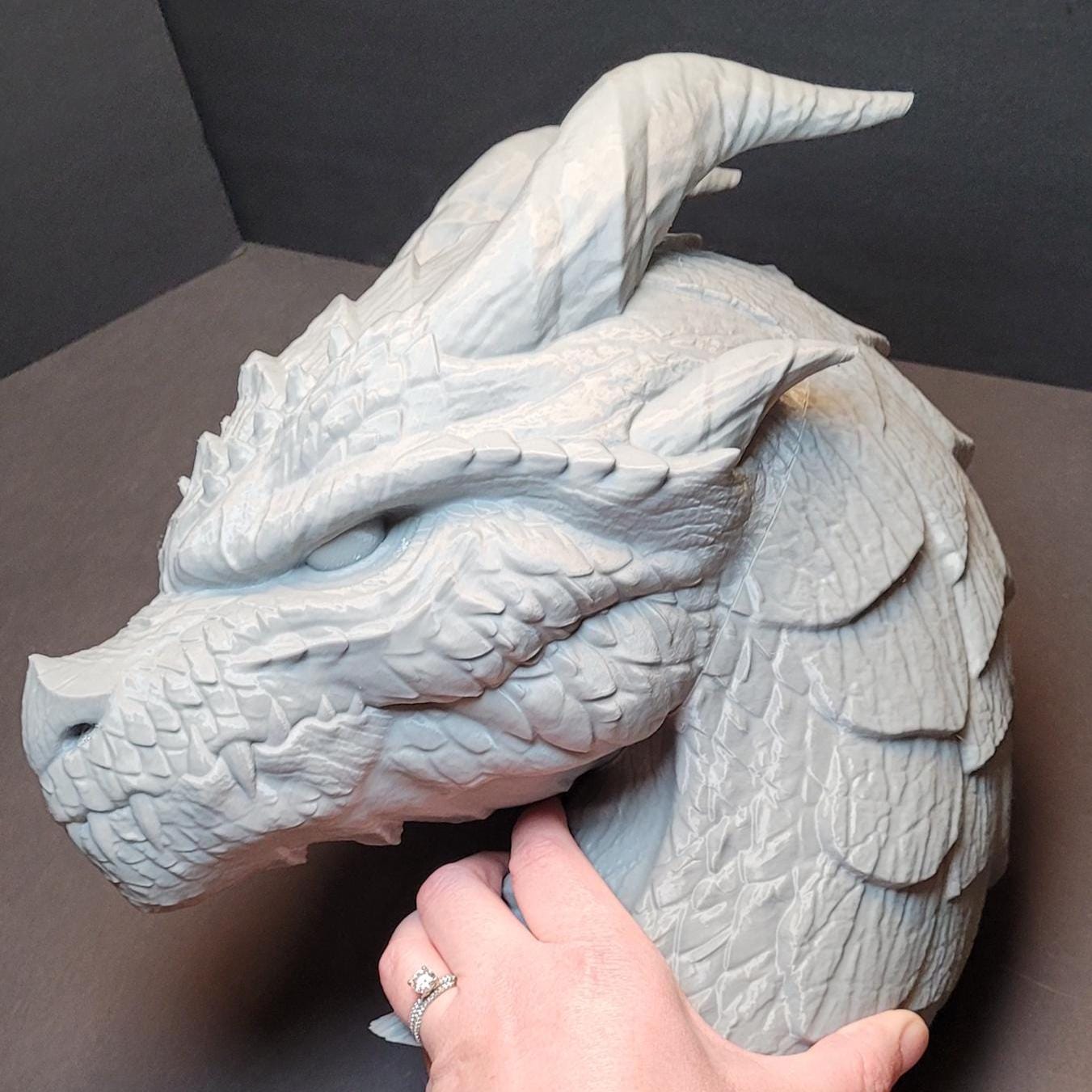 3D Printed Dragon Head Headphone Holder | Fantasy Gamer Desk Accessory | Geek Gift | DND, TTRPG, RPG & Gaming Setup Decor