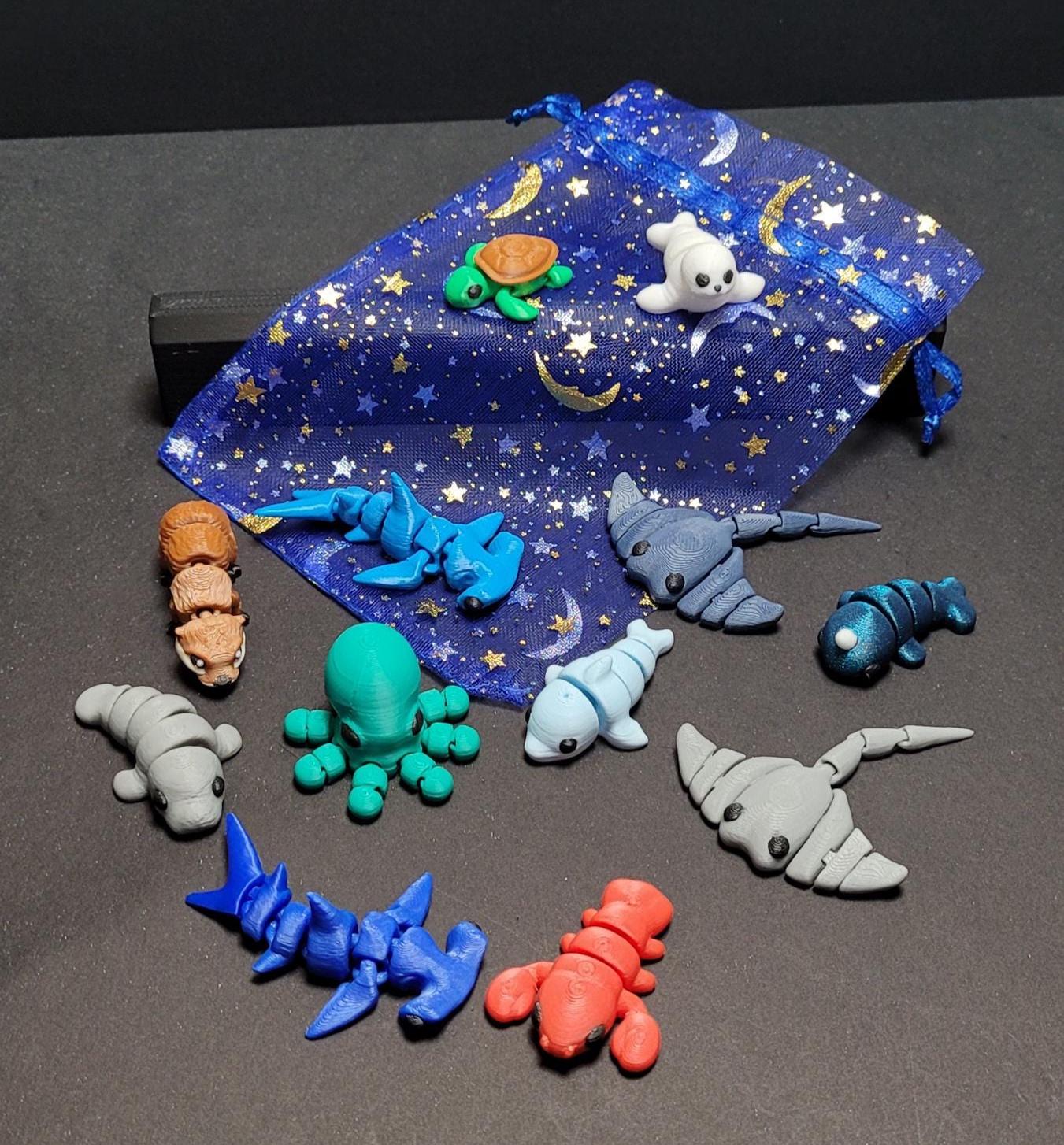 PocketPals Ocean Friends Set – 10 Mini Sea Creatures | Hammerhead, Stingray, Lobster, Narwhal & More | Gifts | Party Favors | Birthday |