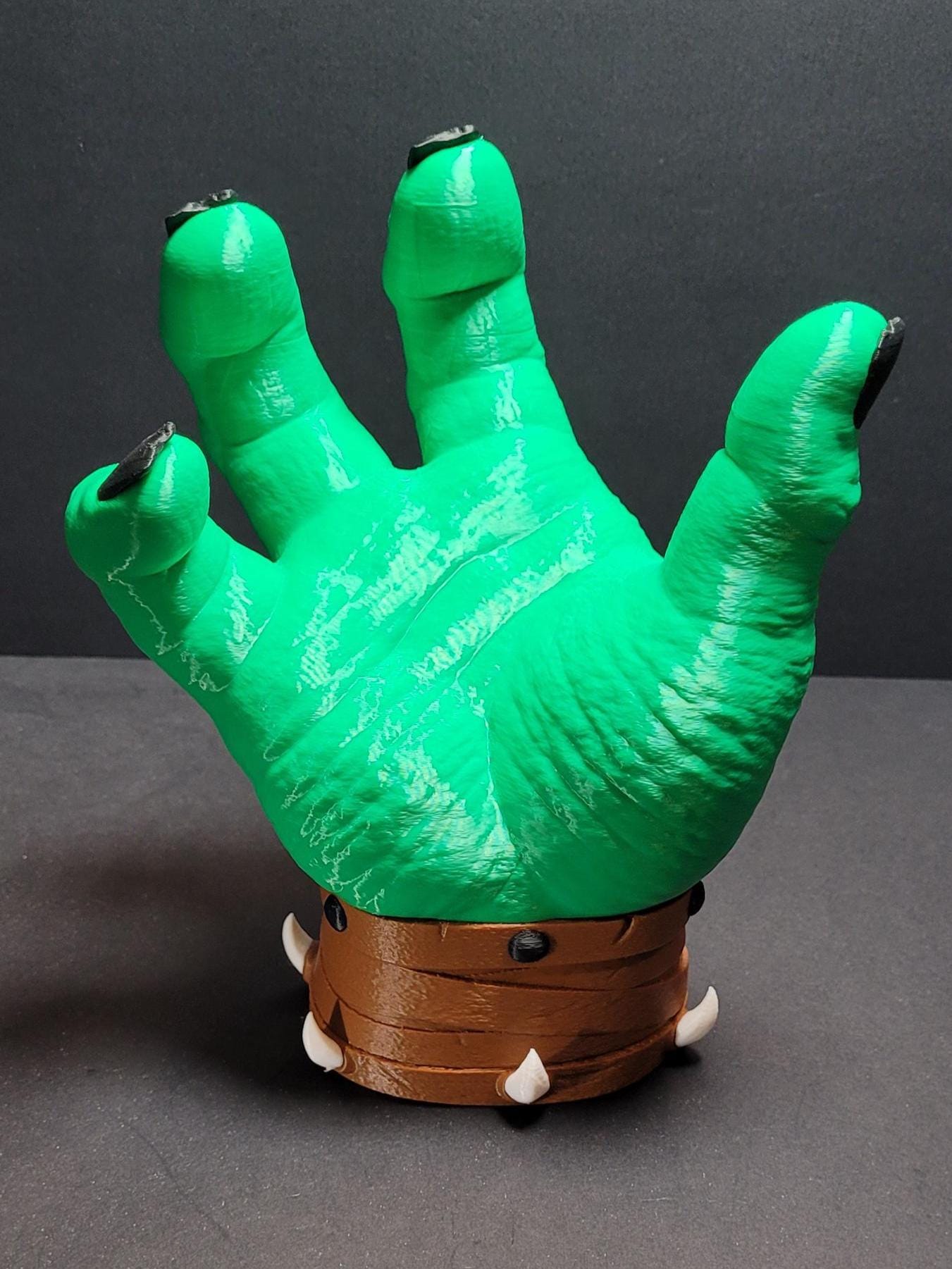 Smash Button Controller Holder – Green Hand Video Game Controller Stand | Gamer Desk Decor | Unique Gift for Gamers | Console Accessory