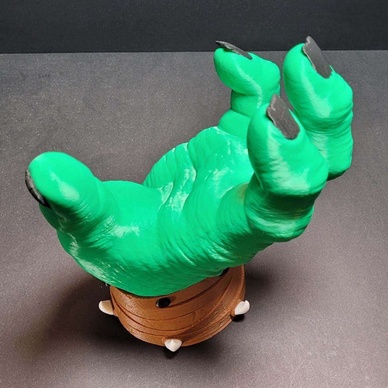 Smash Button Controller Holder – Green Hand Video Game Controller Stand | Gamer Desk Decor | Unique Gift for Gamers | Console Accessory