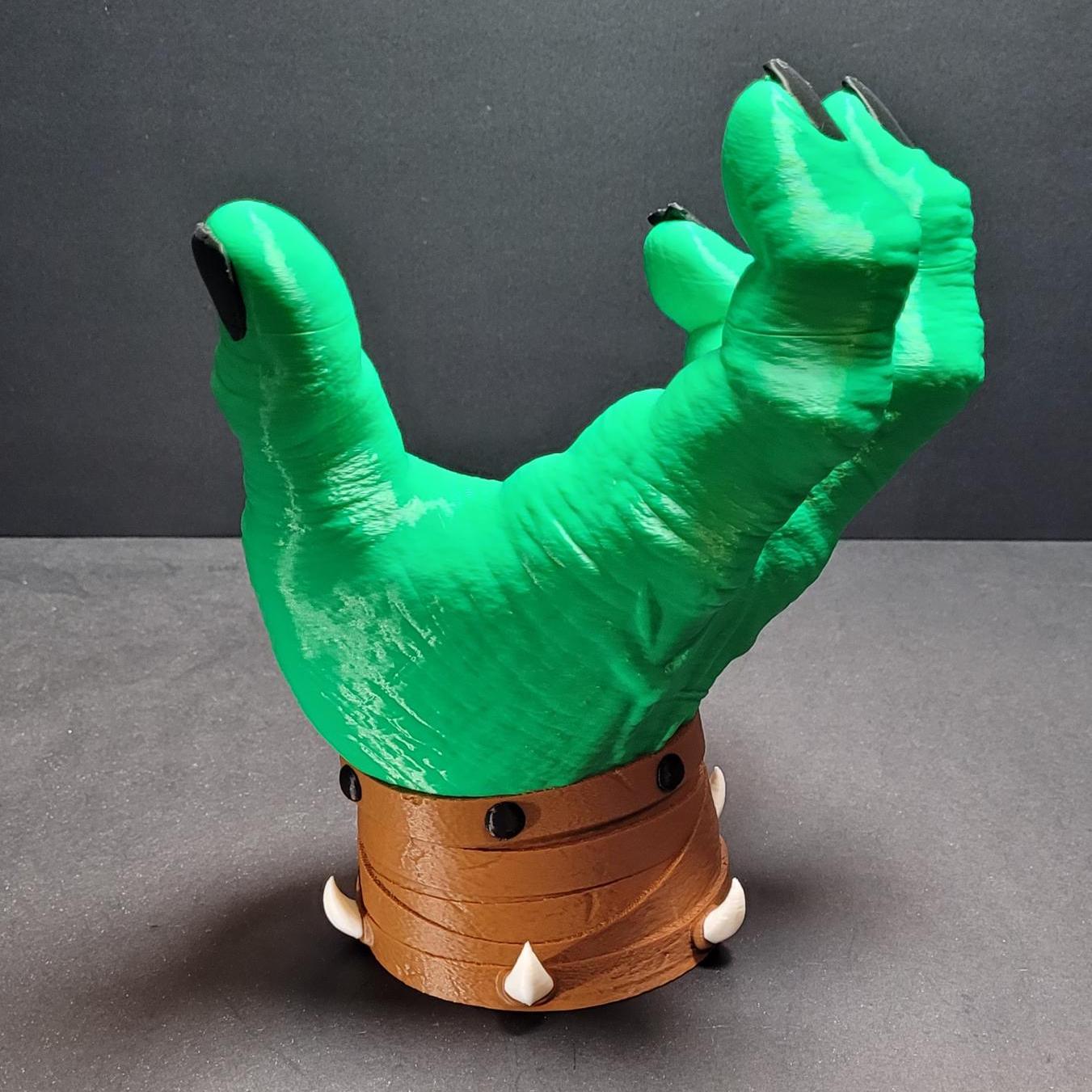 Smash Button Controller Holder – Green Hand Video Game Controller Stand | Gamer Desk Decor | Unique Gift for Gamers | Console Accessory