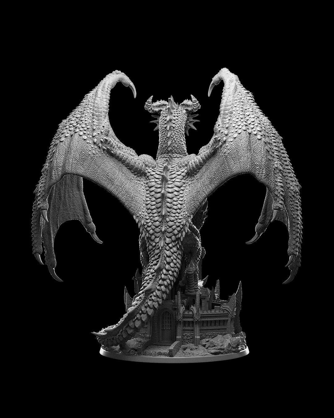 Majestic 3D Printed Dragon Figurine – Arnya the Dragon Queen | Fantasy Resin Model for DnD, TTRPG, Display, or Gift