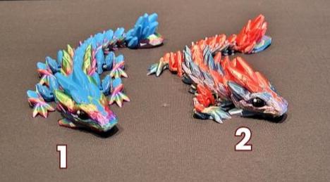 Vibrant Baby Gemstone Dragon Figurine — 3D Printed Dragon with Detailed Eyes, Fantasy Décor, Gamer Gift & Dragon Collector’s Treasure