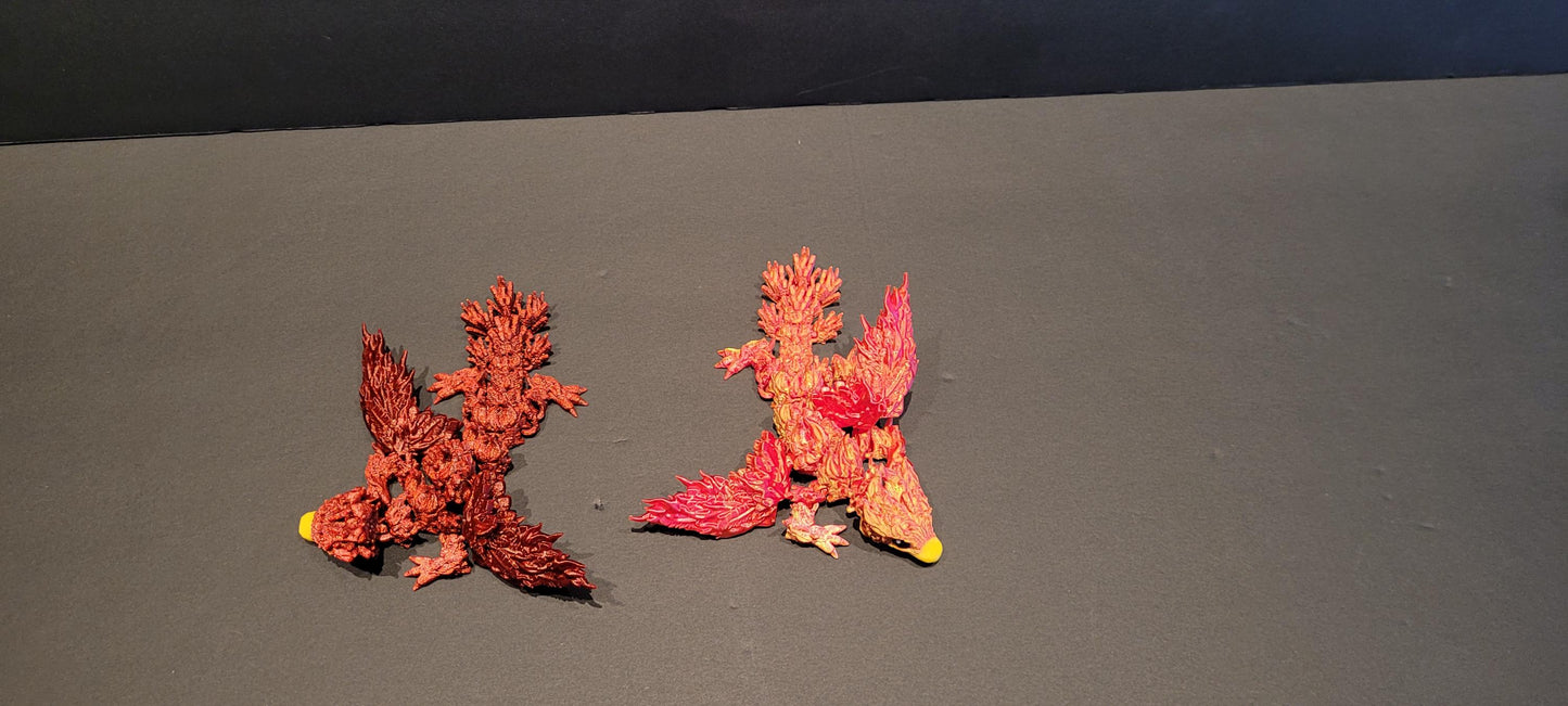 Vibrant Pheonix Dragon Figurine — 3D Printed Dragon with Detailed Eyes, Fantasy Décor, Gamer Gift & Dragon Collector’s Treasure