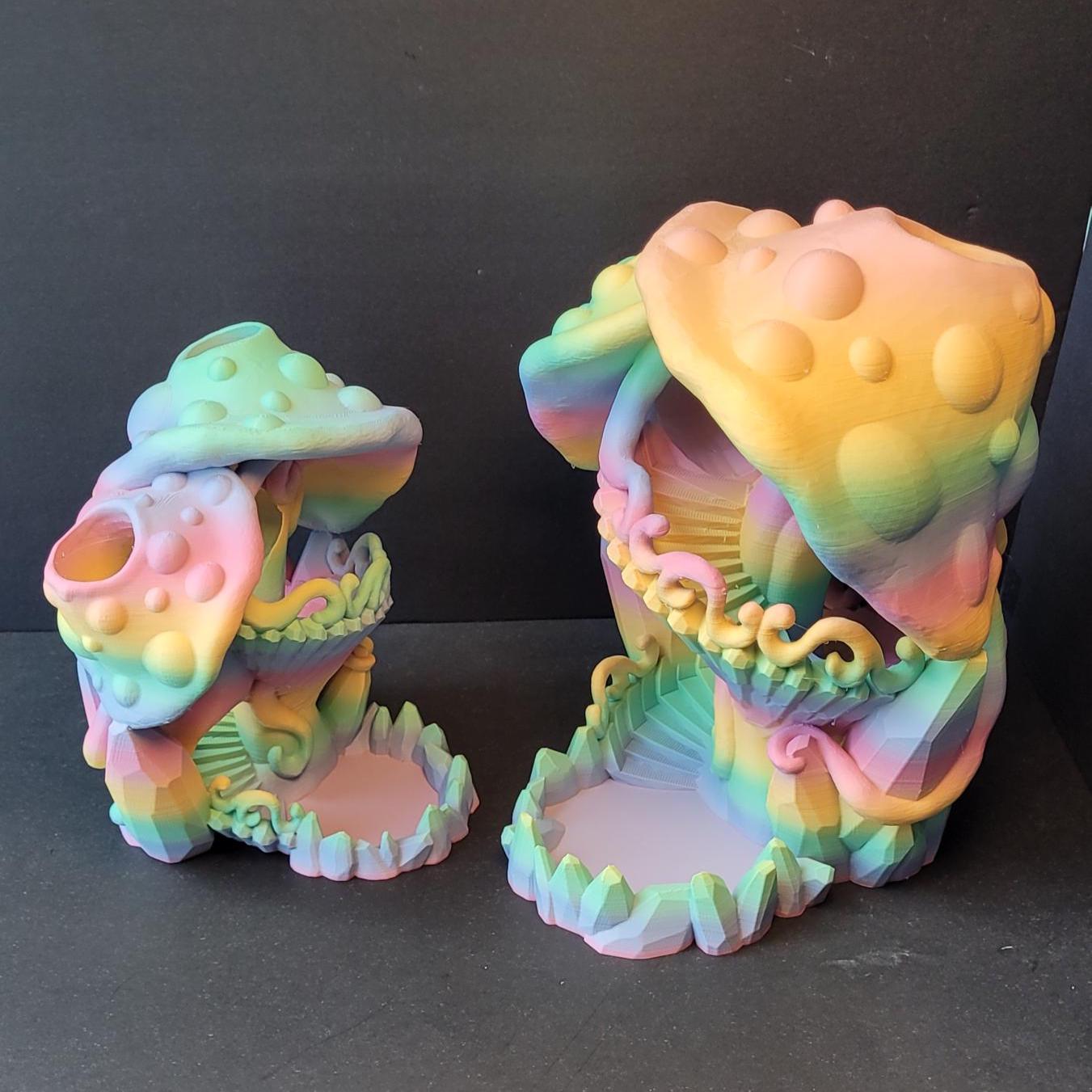 Mushroom Dice Tower | Mini & Regular Sizes | Amazing Sound | DnD Dice Roller | Variety of Colours | TTRPG Dice Accessory