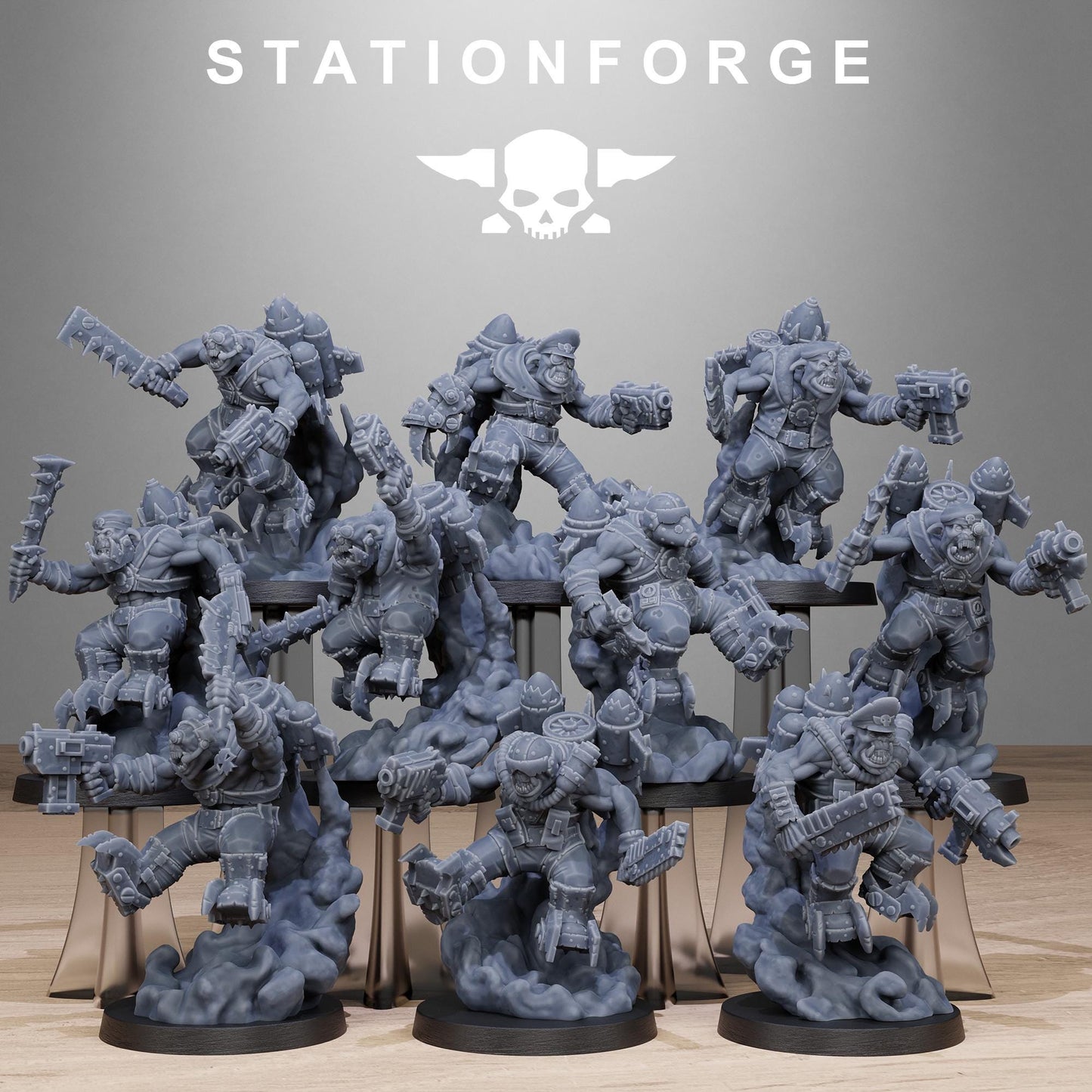 Orkaz Flyers | Station Forge | Wargaming | Ork | Set if 10 Miniatures | Orc