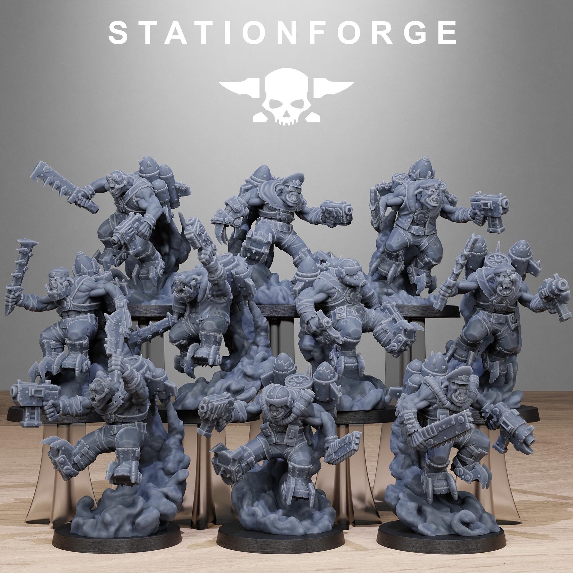 Orkaz Flyers | Station Forge | Wargaming | Ork | Set if 10 Miniatures | Orc