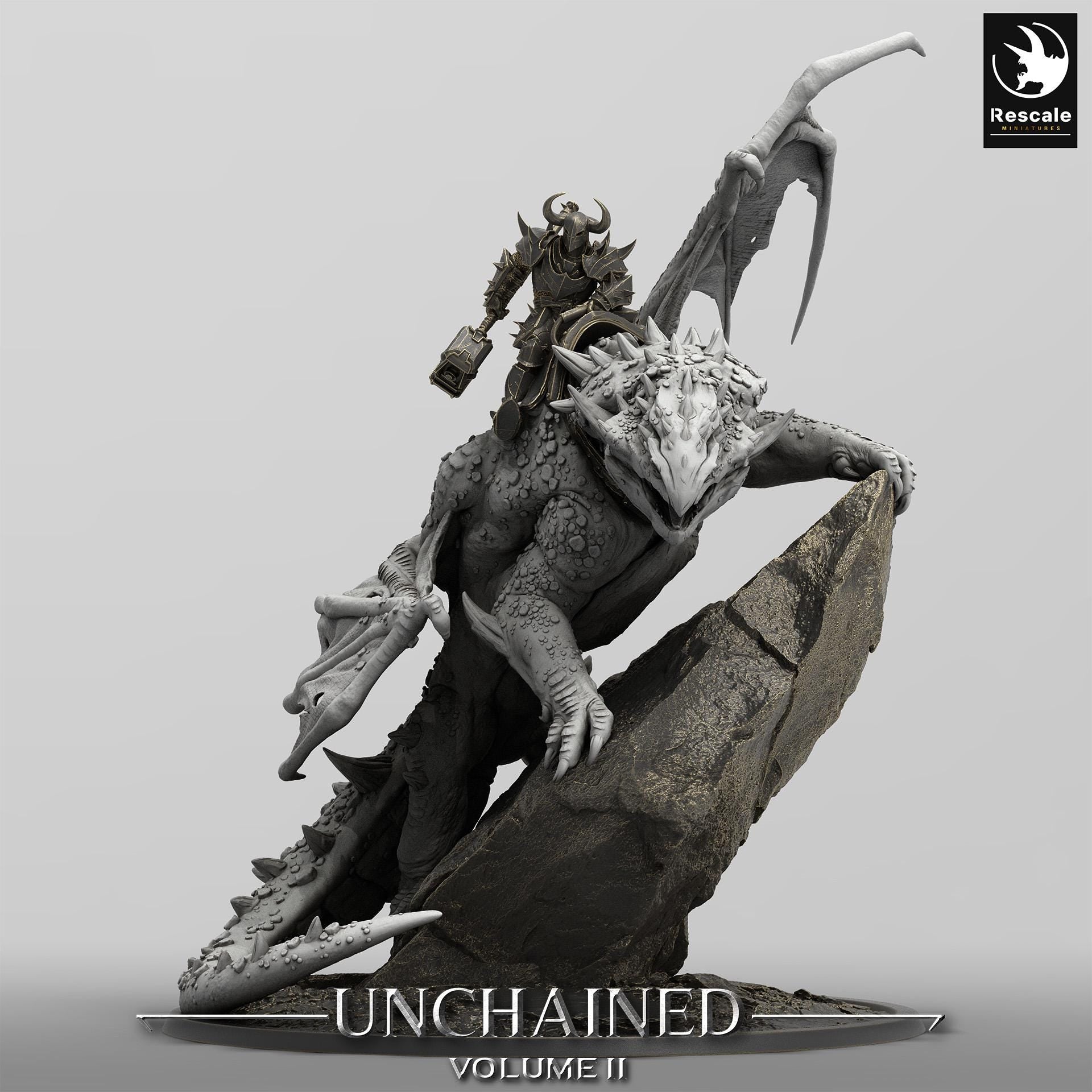 Volcanic Dragon Miniature | DnD Gift | Unchained | Lord of the Print | Wargaming | Dungeons and Dragons | Tabletop RPG |Dragon Rider