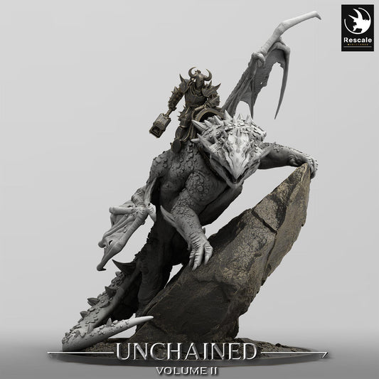 Volcanic Dragon Miniature | DnD Gift | Unchained | Lord of the Print | Wargaming | Dungeons and Dragons | Tabletop RPG |Dragon Rider