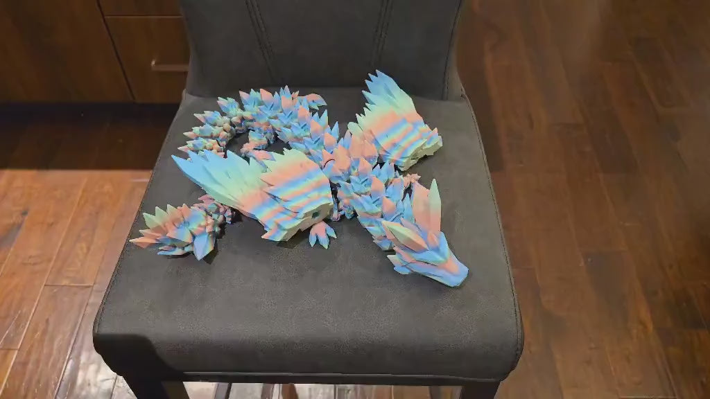 XL Crystal Wing Dragon | Articulated Dragon | Sensory Fidget Toy | Whimsical Dragon | Rainbow Dragons | Shiny Dragons | Dragon Lover Gift