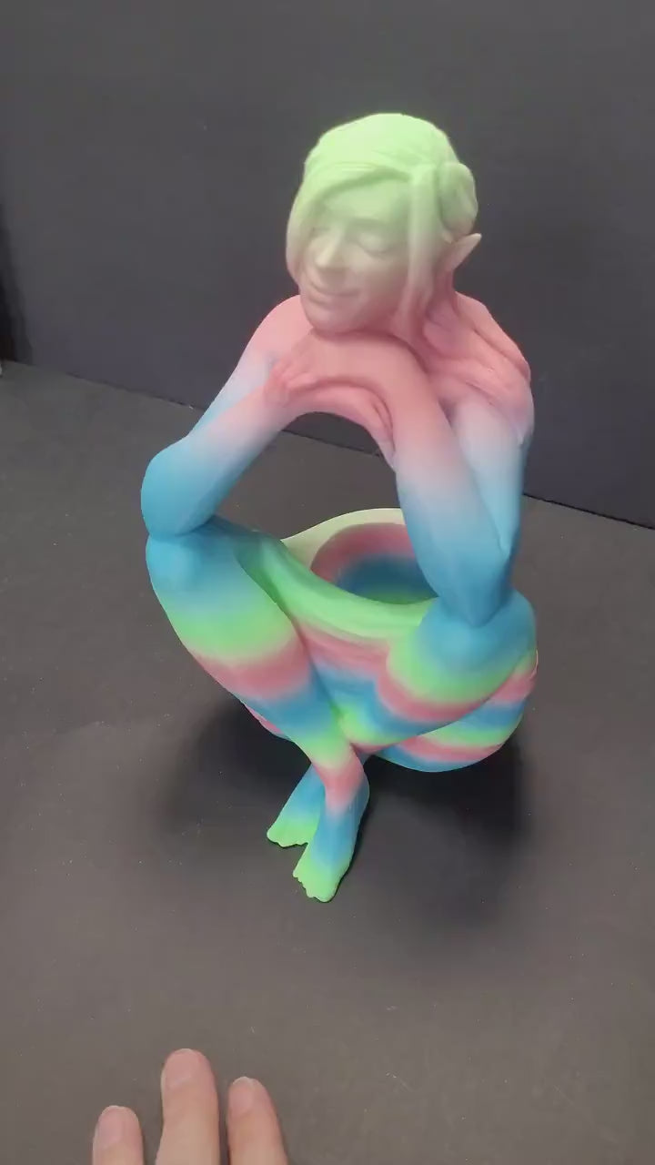 Elven Sanctuary Planter – 3D Printed Fantasy Plant Pot | Succulent, Herb and Flower Holder | Enchanted Elven Home & Garden Decor