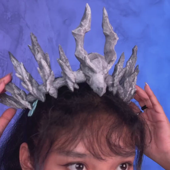 Dragon Heirs Crown | 3D Printed Cosplay Headpiece | Fantasy Crown for Cosplay & Costume | Dragonborn, Elf, or Medieval Fantasy