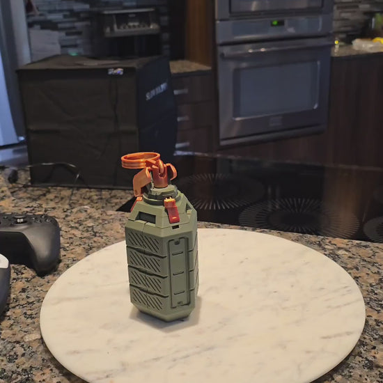 3D Printed Grenade Controller Holder | Gamer Gift | Army Green & Black with Copper Accents | Custom Colors Available | Unique Gaming Decor